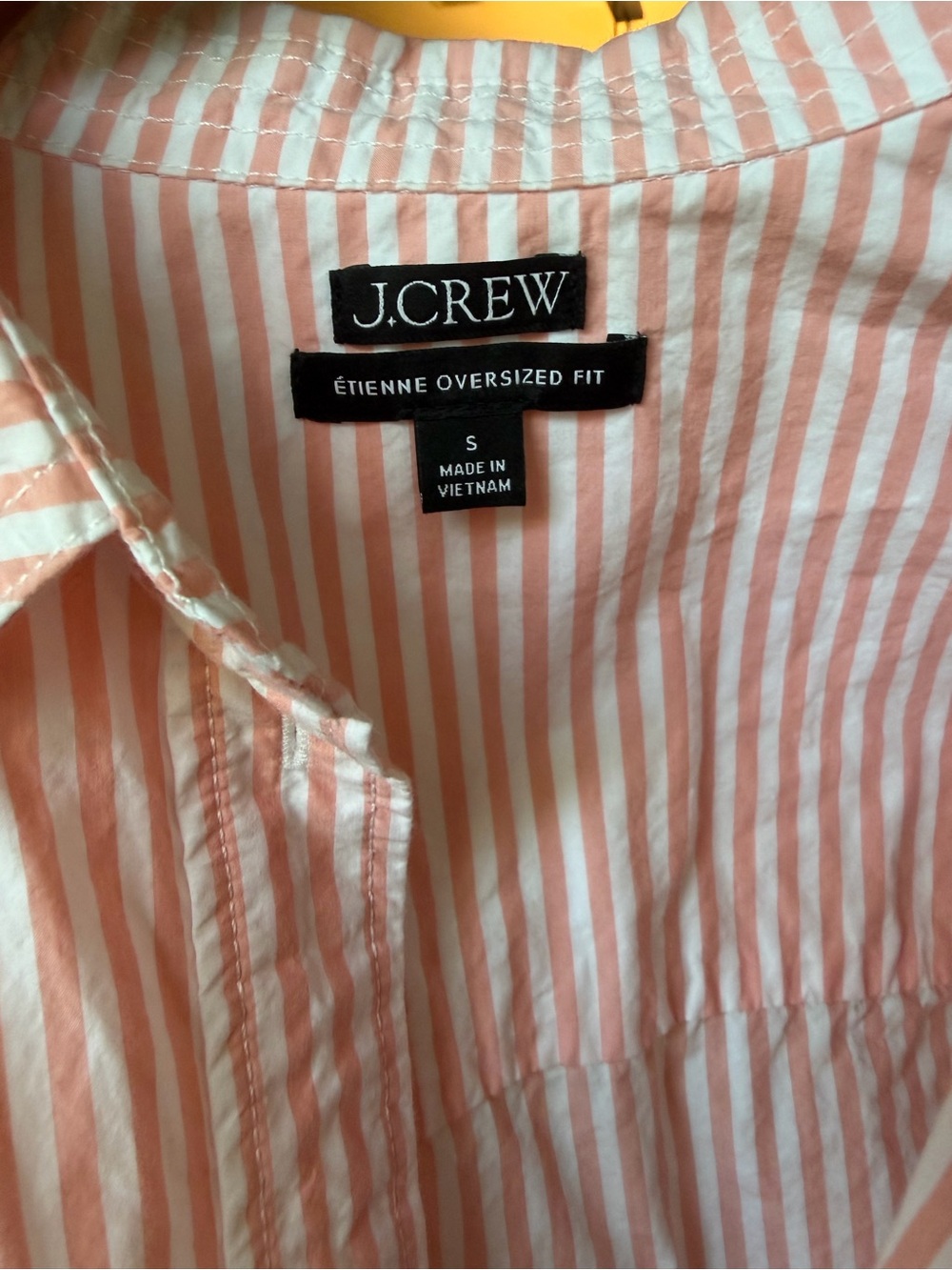 J. Crew Pink and White Striped Button-Down Shirt